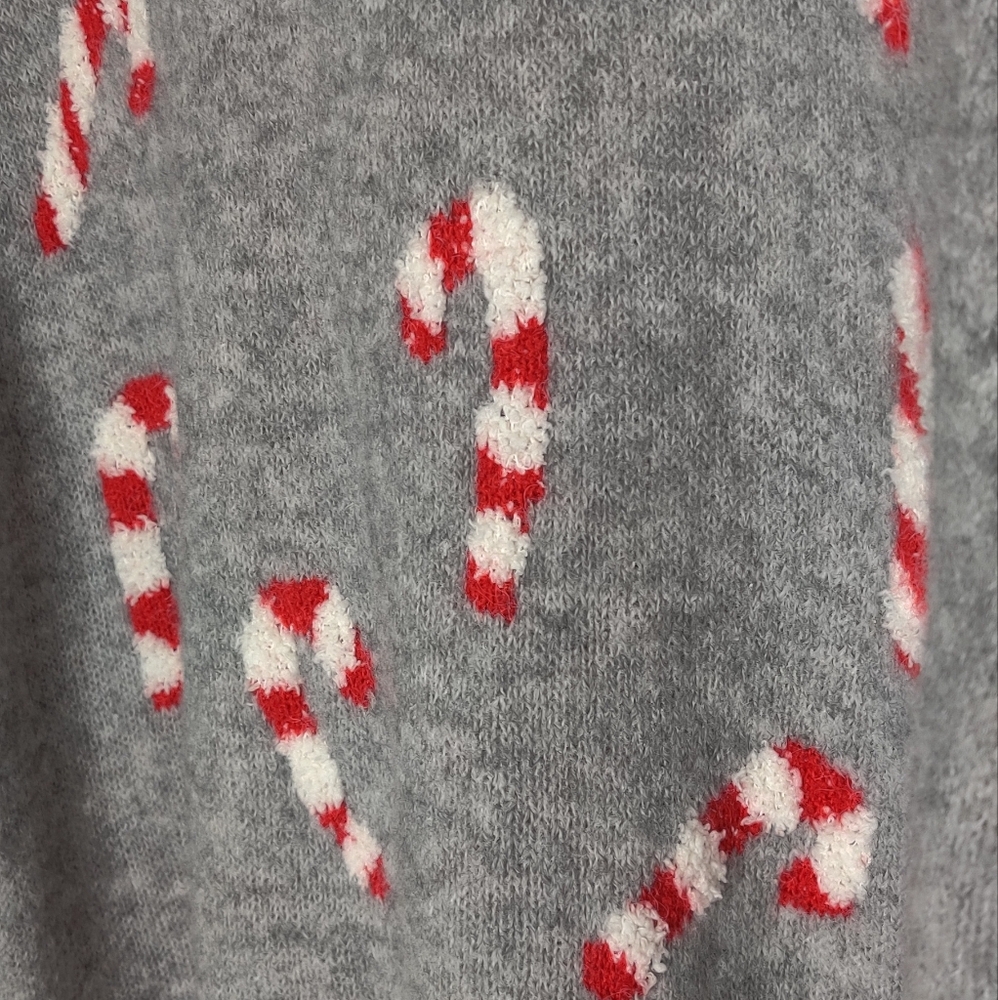 cupcakes & cashmere Tan Sweater with Red and White Candy Cane Pattern. - Picture 8 of 11